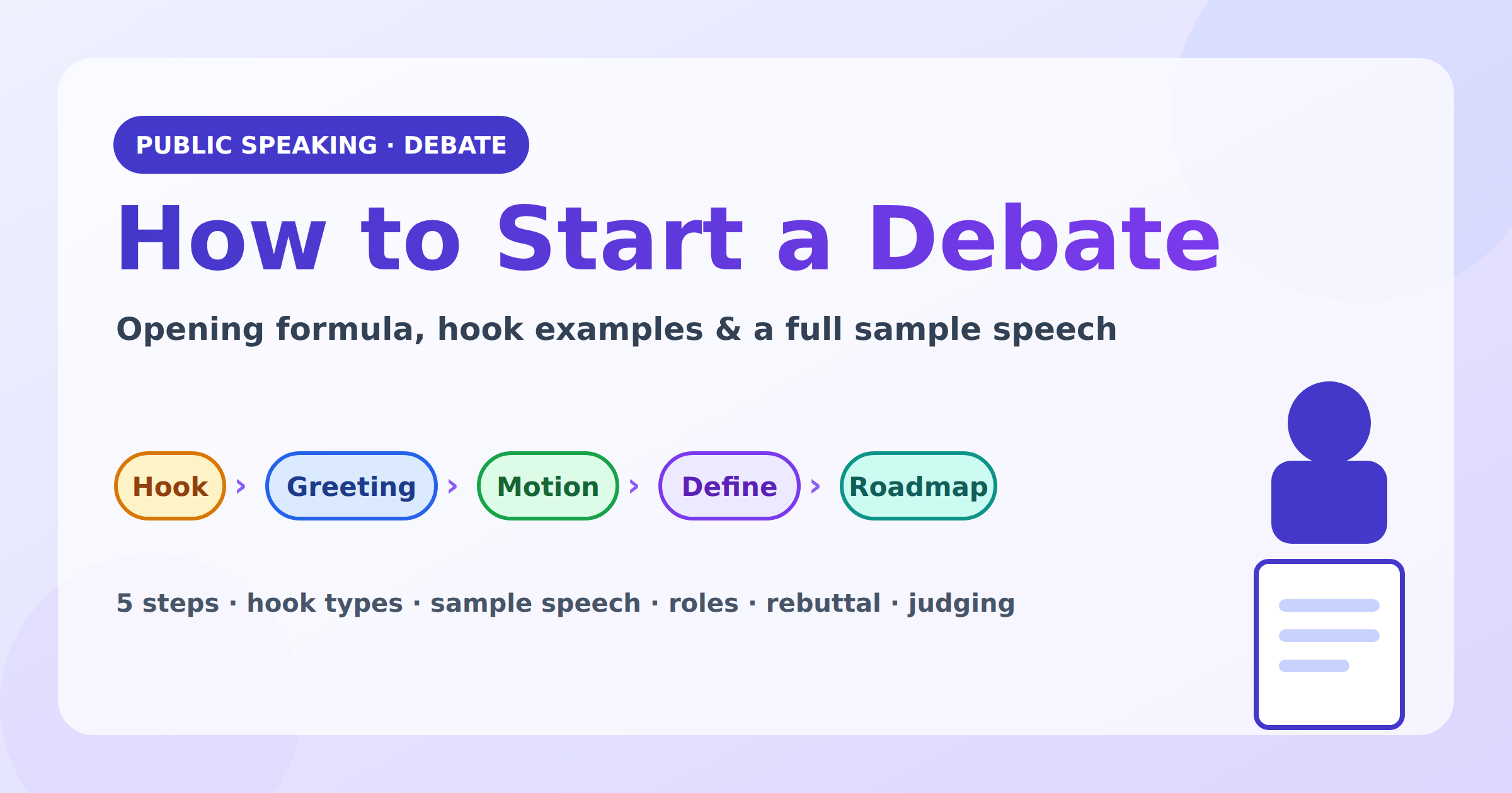 How to Start a Debate: Opening Formula, Examples, Speeches