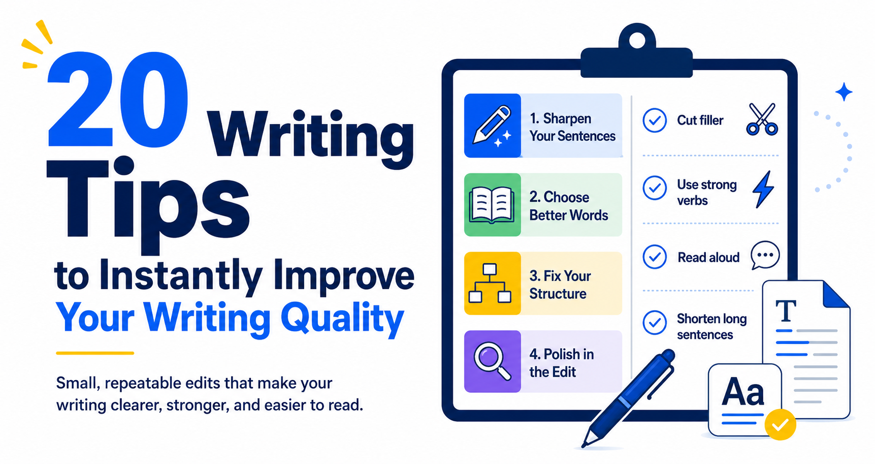 20 Writing Tips to Instantly Improve Your Writing Quality