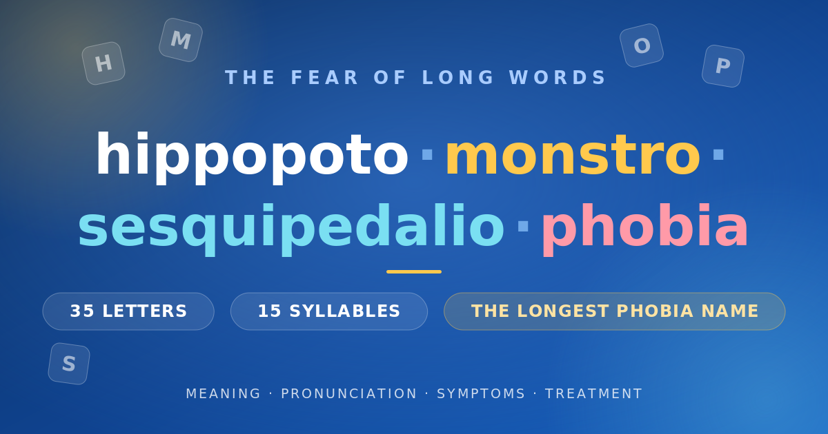 Hippopotomonstrosesquipedaliophobia: (Fear of Long Words)