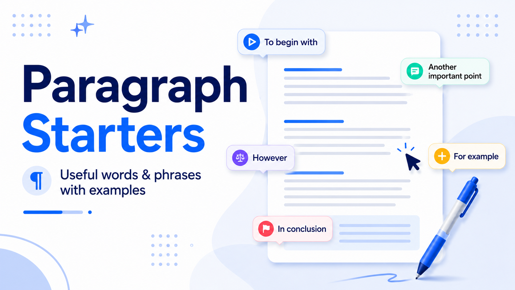 Paragraph Starters: Useful Words and Phrases With Examples