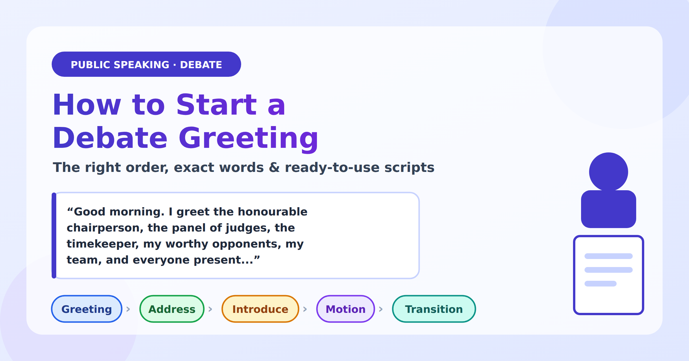 How to Correctly Start a Debate Greeting: 7 Example Scripts